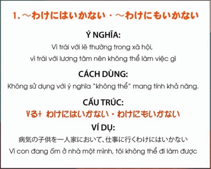 10 Ngữ pháp tiếng Nhật có trạng thái phủ định