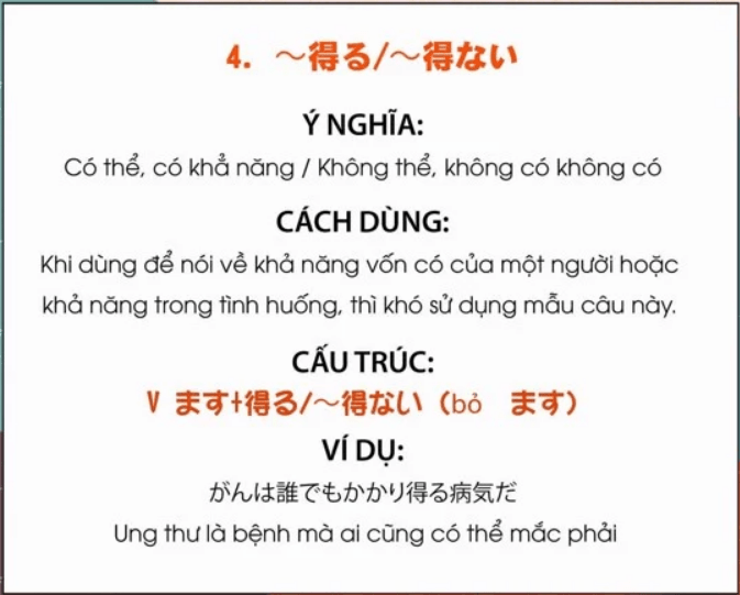 10 Ngữ pháp tiếng Nhật có trạng thái phủ định