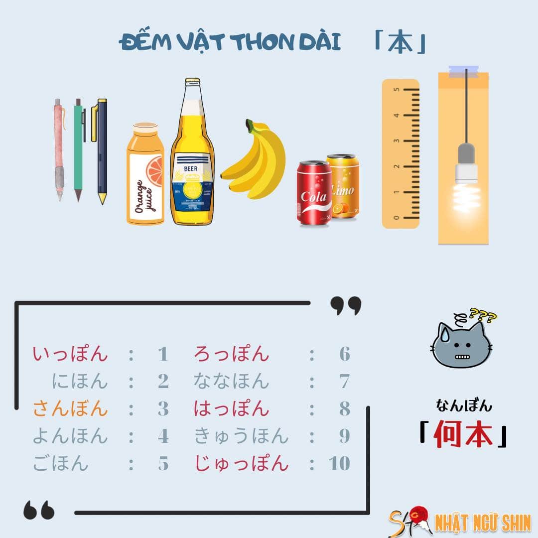Cách đếm các đồ vật trong tiếng Nhật