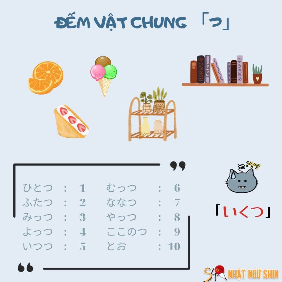 Cách đếm các đồ vật trong tiếng Nhật