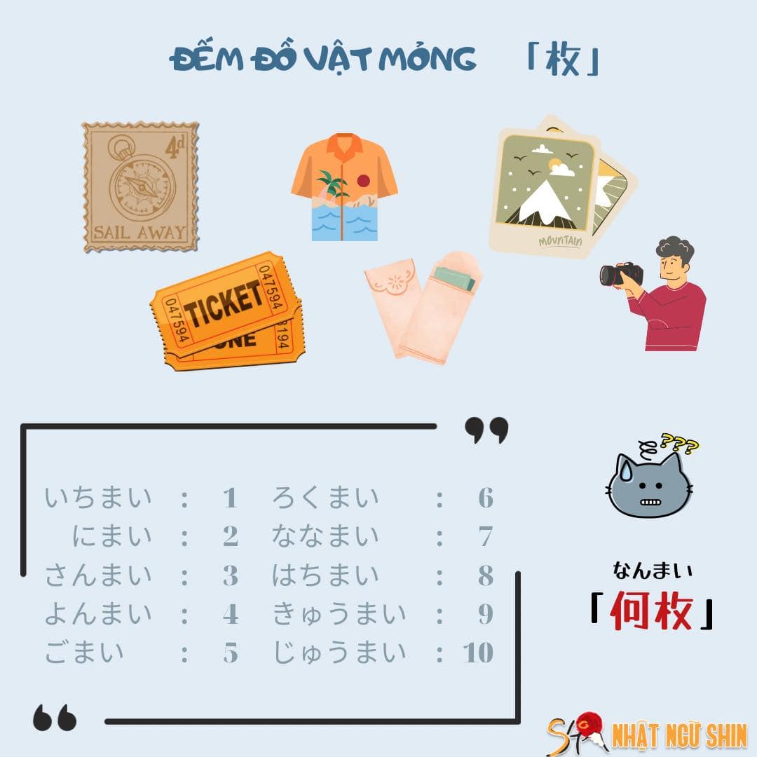 Cách đếm các đồ vật trong tiếng Nhật