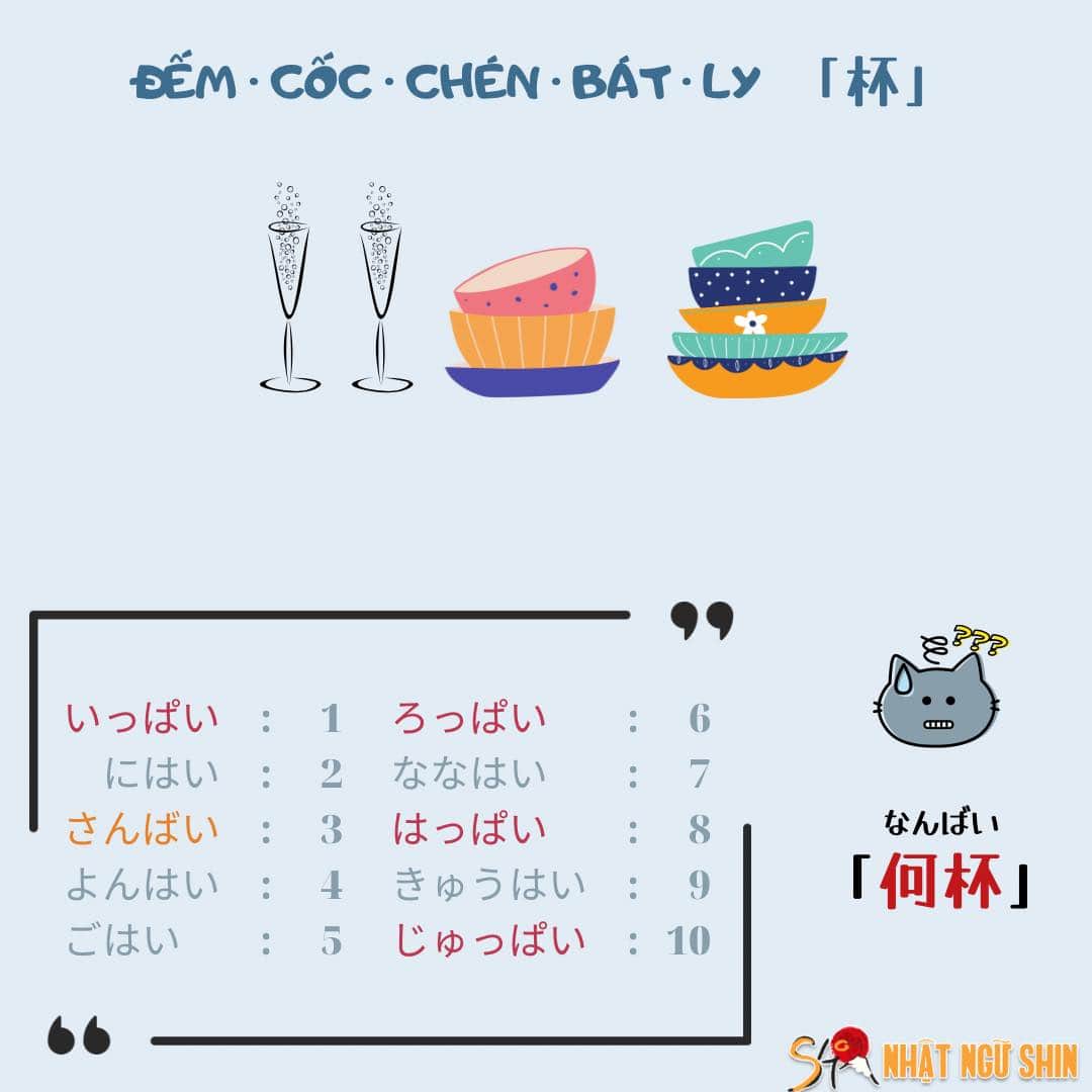 Cách đếm các đồ vật trong tiếng Nhật