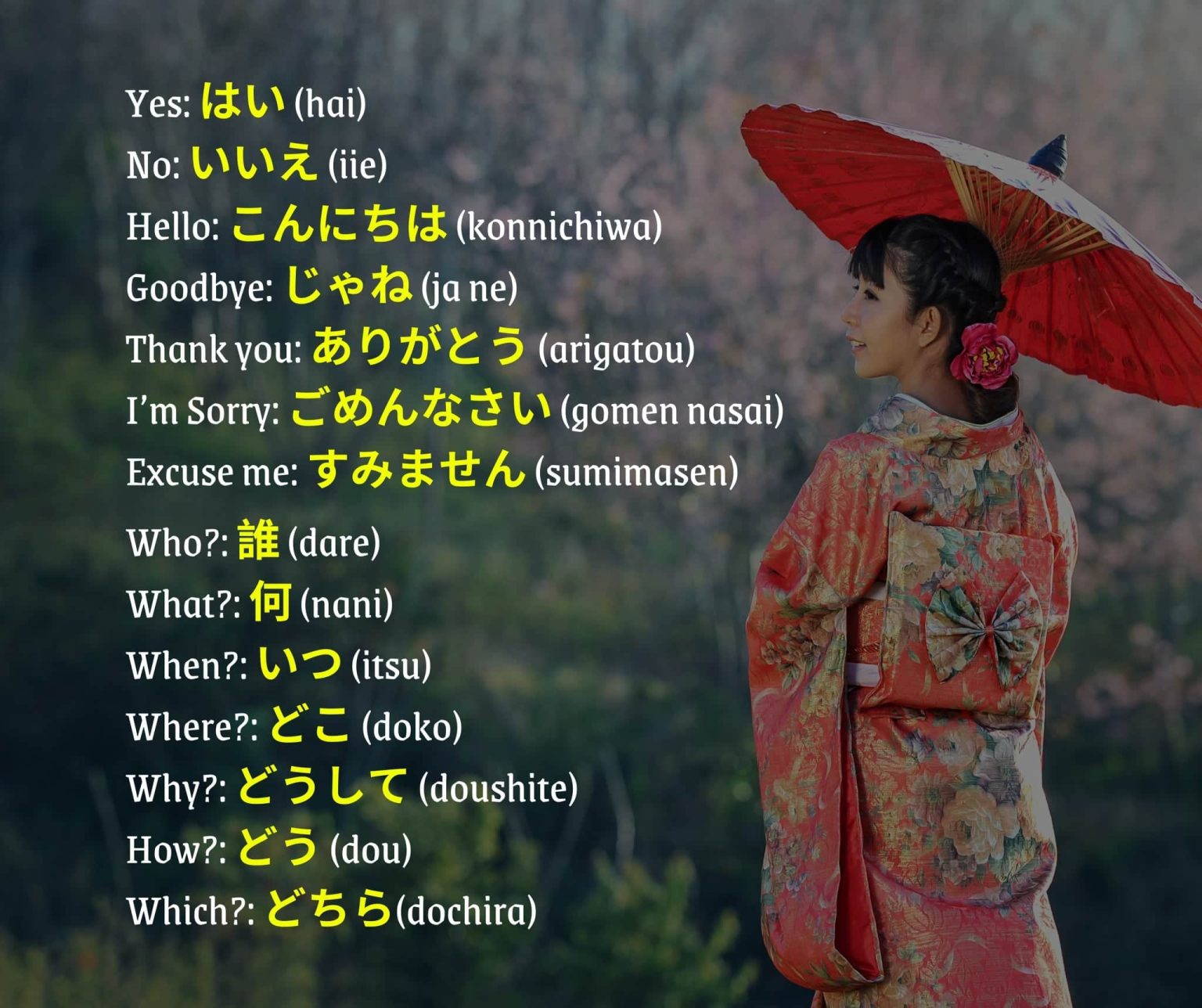 Từ tiếng Nhật sử dụng hàng ngày